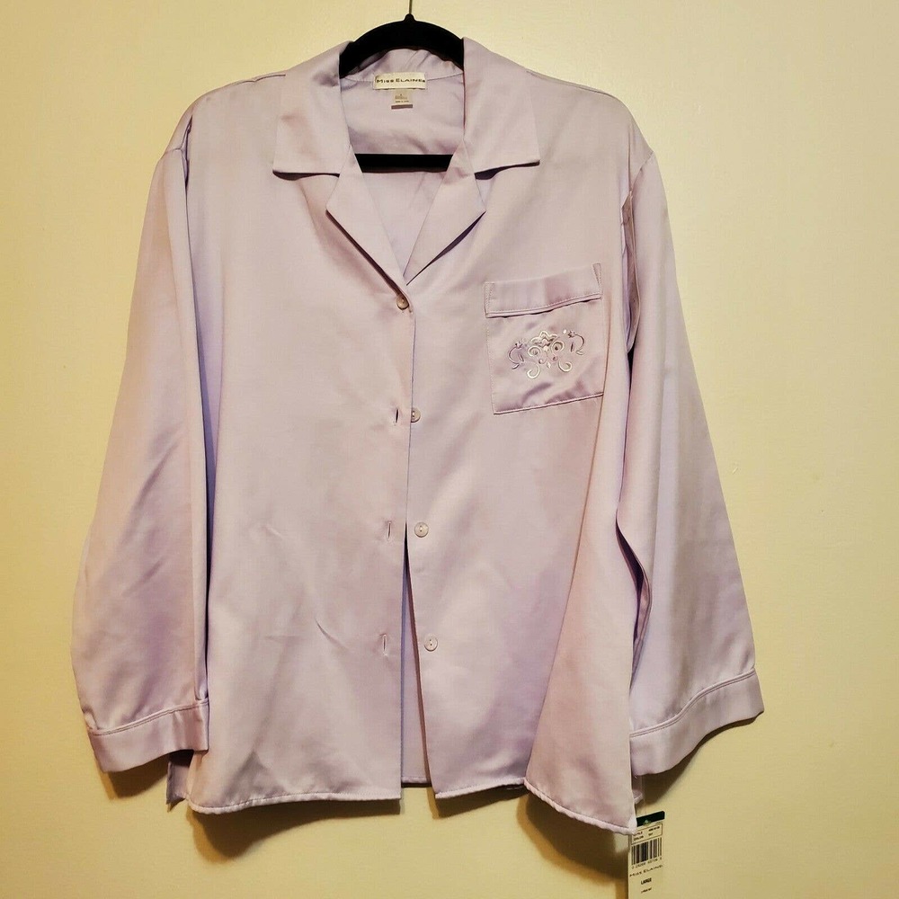 Miss Elaine Lavendar Pajama Top NWT Size Large